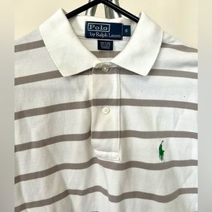 Men’s Polo by Ralph Lauren shirt size Small White Gray Striped